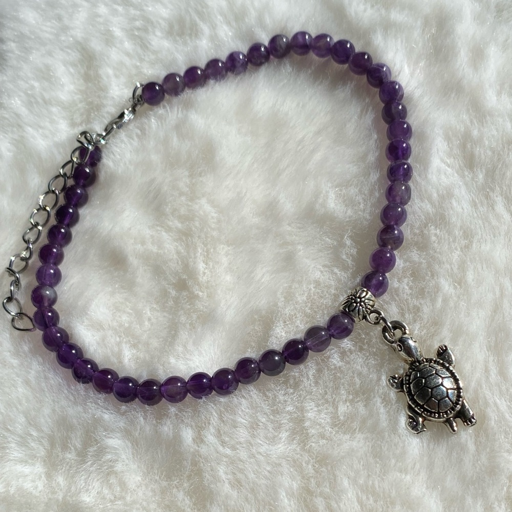 Anklet - Deep Amethyst Turtle